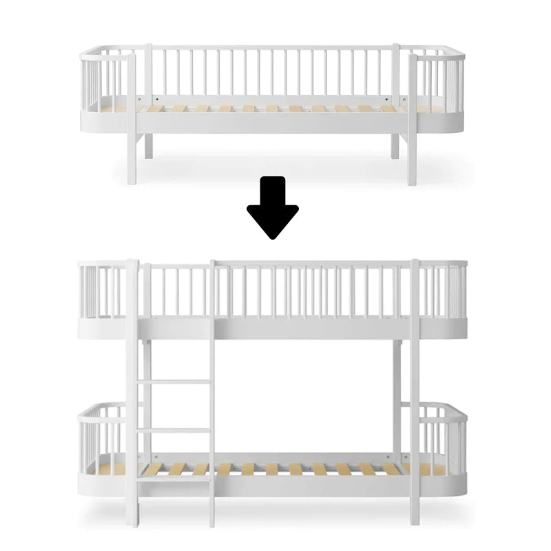 Oliver Furniture  Umbauset Wood Original Bettsofa zum Halbhohen Etagenbett  Weiss