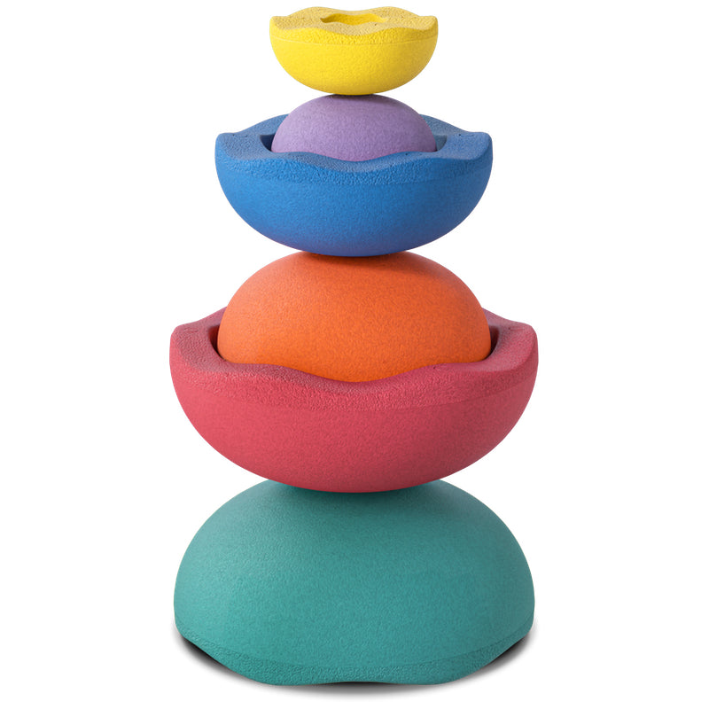 Stapelspielsteine in Regenbogenfarben von Stapelstein