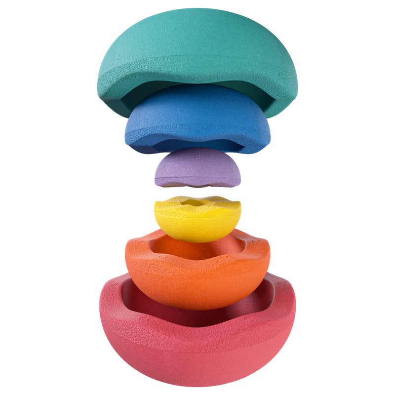Stapelspielsteine in Regenbogenfarben von Stapelstein