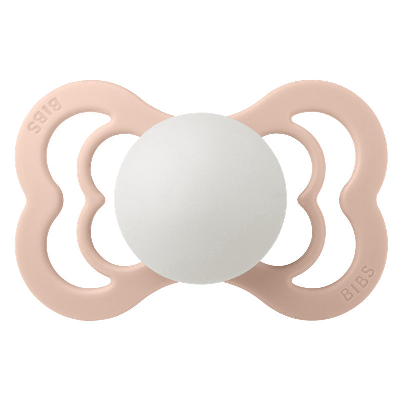 Bibs  Schnuller Supreme Silikon 0-6 Monate 'Glow in the Dark'  Blush/Vanilla