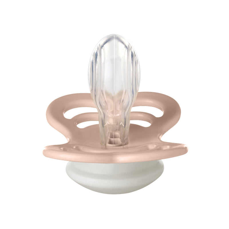 Bibs Supreme Silicone 6-18 Months 'Glow in the Dark' Blush/Vanilla