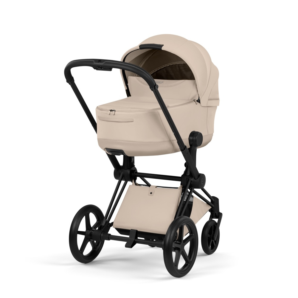 Cybex PRIAM Comfort Ensemble complet Matt Black avec nacelle Cozy Beige