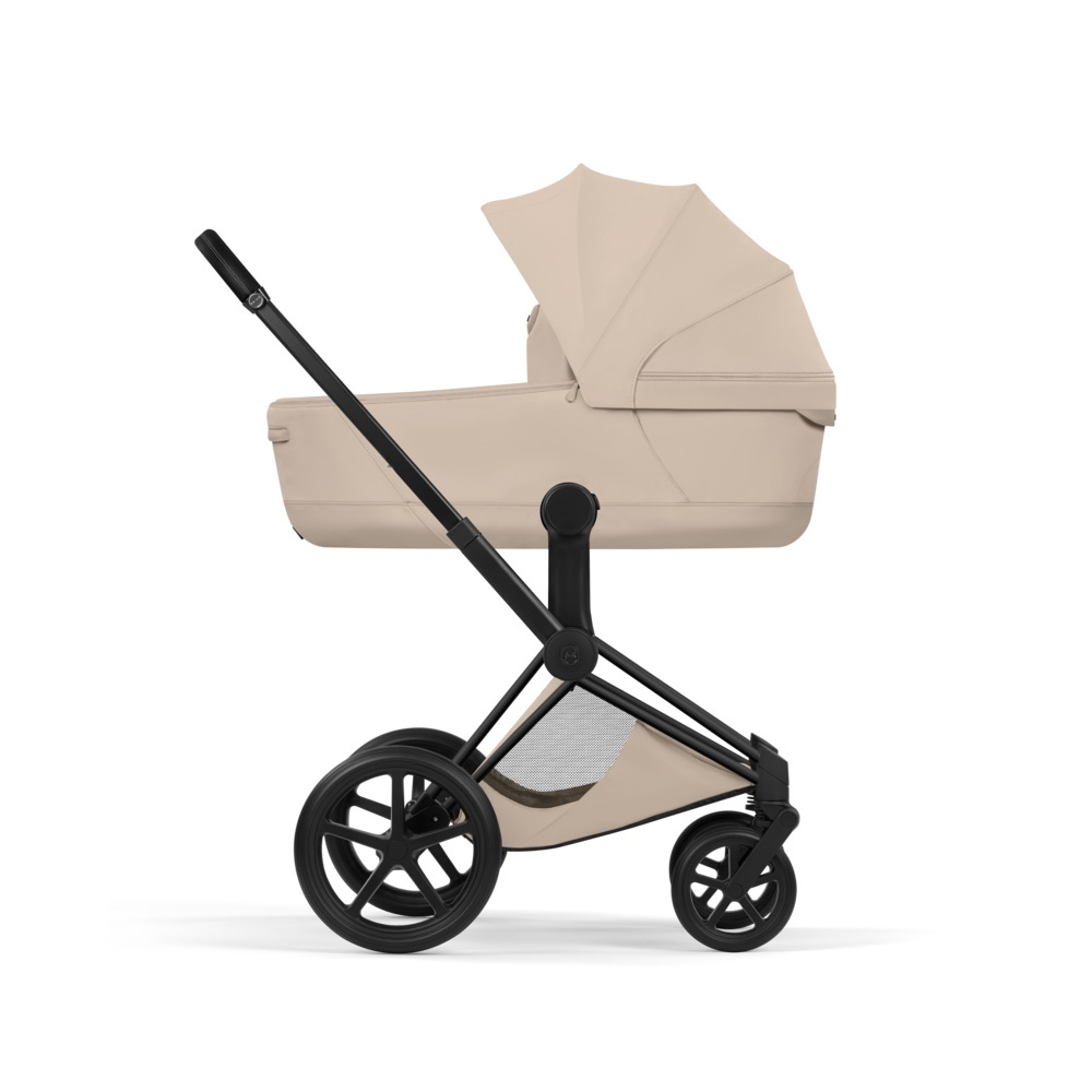 Cybex PRIAM Comfort Ensemble complet Matt Black avec nacelle Cozy Beige