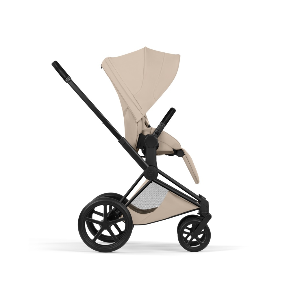 Cybex PRIAM Comfort Ensemble complet Matt Black avec nacelle Cozy Beige