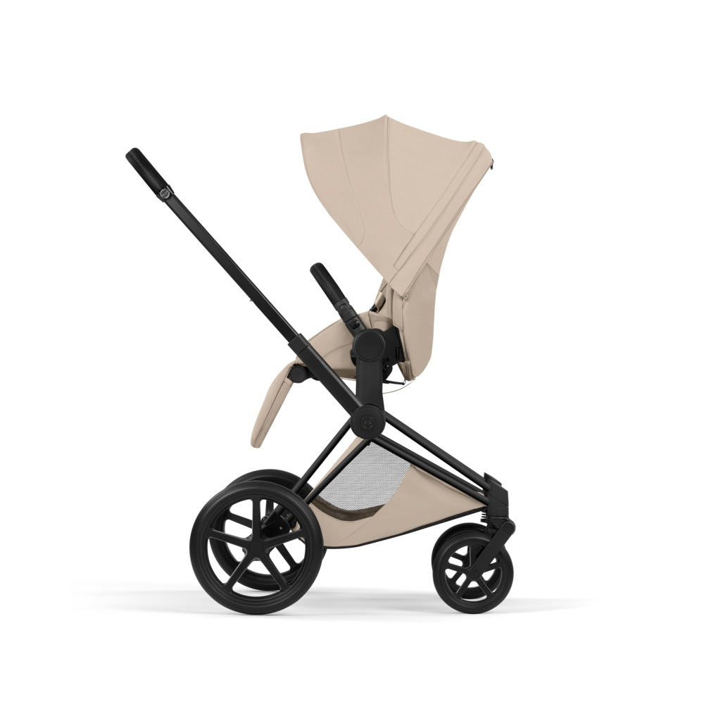 Cybex PRIAM Comfort Ensemble complet Matt Black avec nacelle Cozy Beige