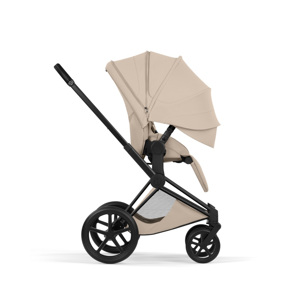 Cybex PRIAM Comfort Ensemble complet Matt Black avec nacelle Cozy Beige