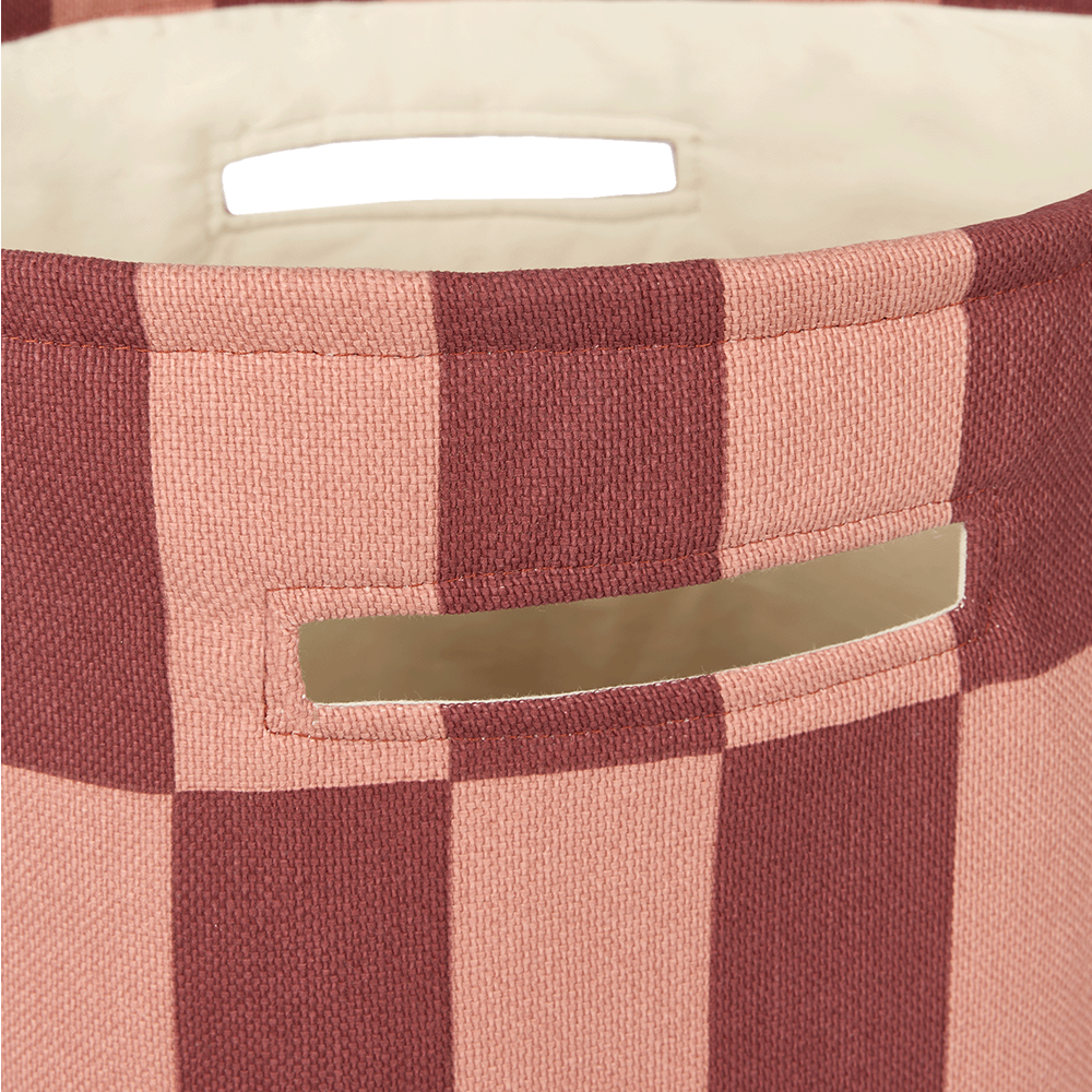 Nobodinoz Panier de rangement 'Vibes' Carreaux marron
