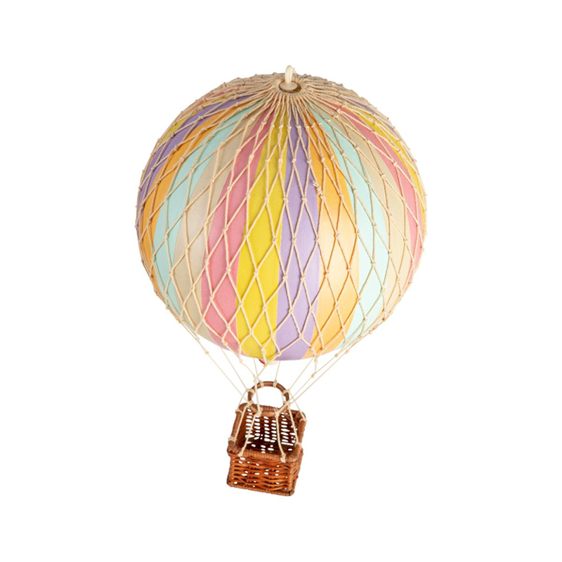 Handgefertigter Deko Heissluftballon 'Travel Light' Rainbow Pastell von Authentic Models. 