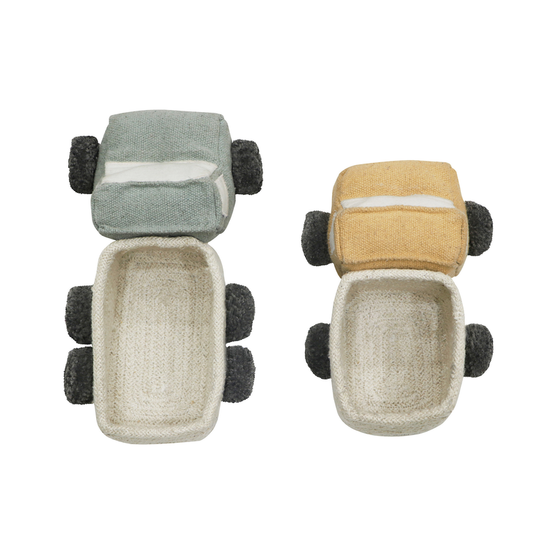 Lorena Canals Mini Körbe 'Truck' 2er Set Vintage Blue/Honey