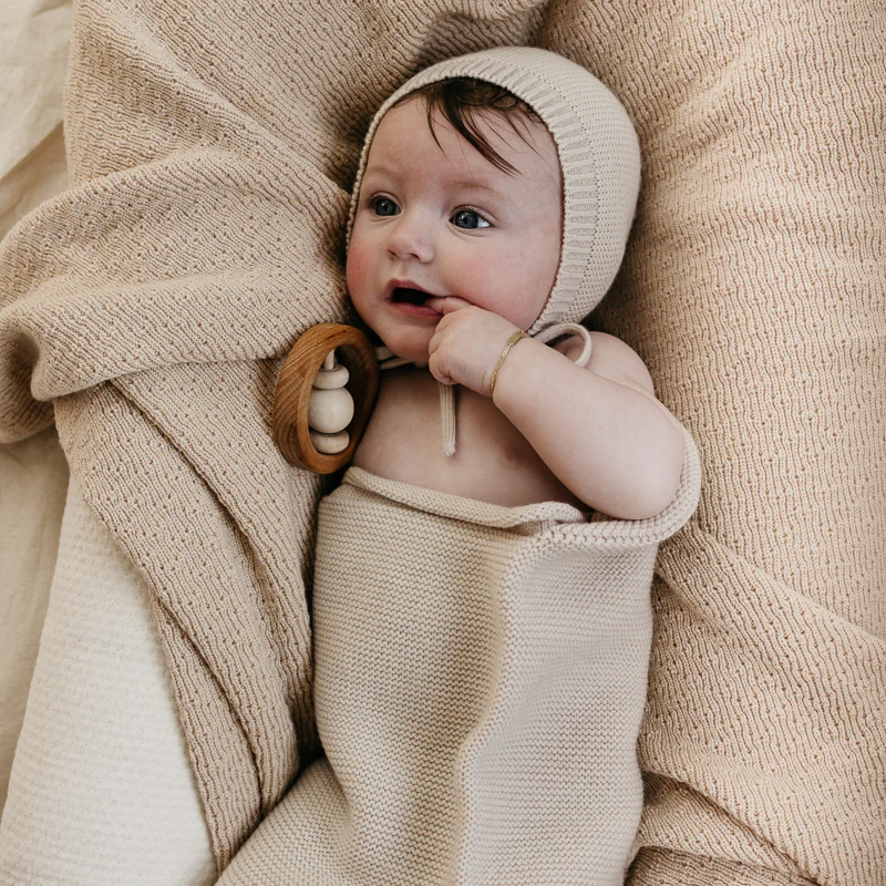 Hvid  Baby Strickmütze Dolly  Cream - Online MY SNOWFLAKE