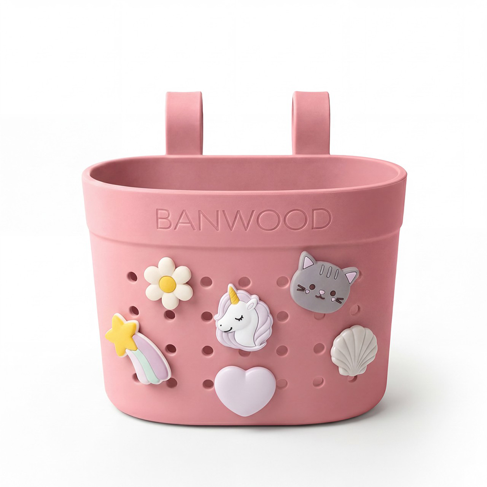 Banwood Panier « Pin & Ride » Framboise