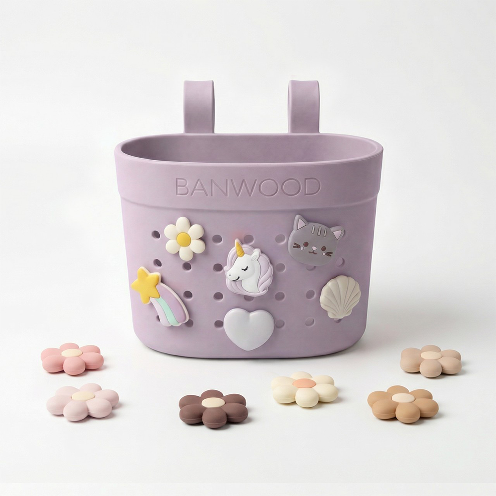Banwood Basket 'Pin & Ride' Lavender