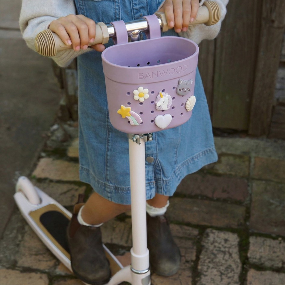Banwood Basket 'Pin & Ride' Lavender