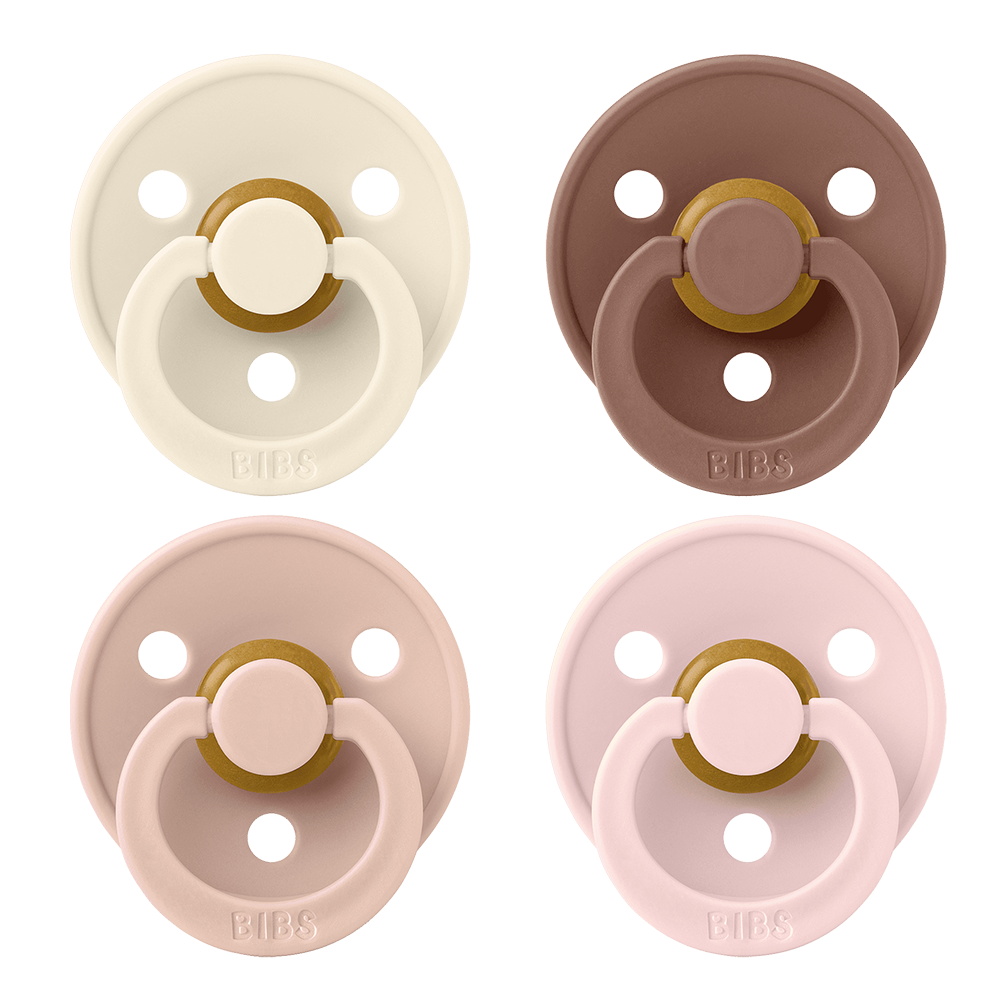 Bibs  Schnuller Naturkautschuklatex  Rund 6-12 Monate 4er-Set 'Try It Colour' Ivory/Blush/Woodchuck/Blossom