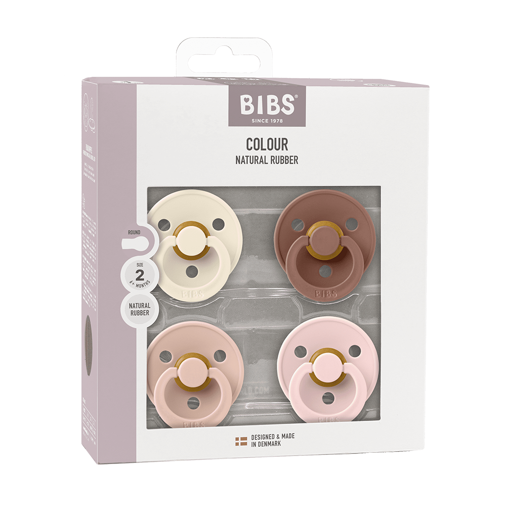Bibs  Schnuller Naturkautschuklatex  Rund 6-12 Monate 4er-Set 'Try It Colour' Ivory/Blush/Woodchuck/Blossom