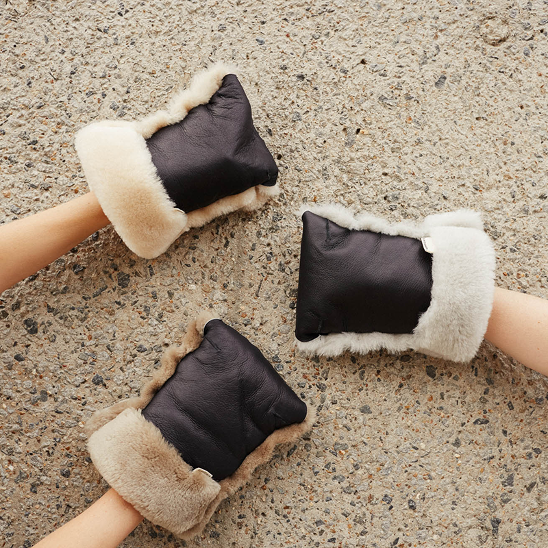 BINIBAMBA  Merino Kinderwagen Handschuhe  Toast