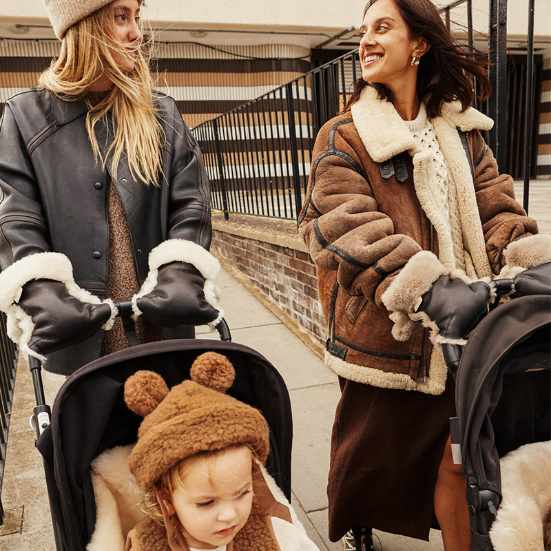 BINIBAMBA  Merino Kinderwagen Handschuhe  Toast