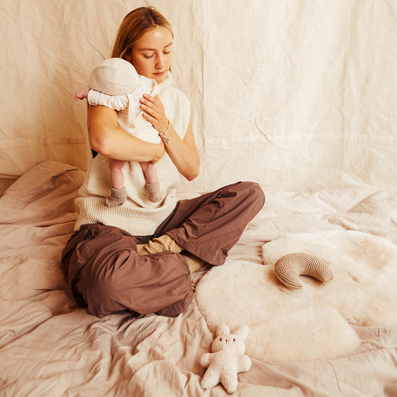BINIBAMBA Sur-matelas en peau de mouton Milk