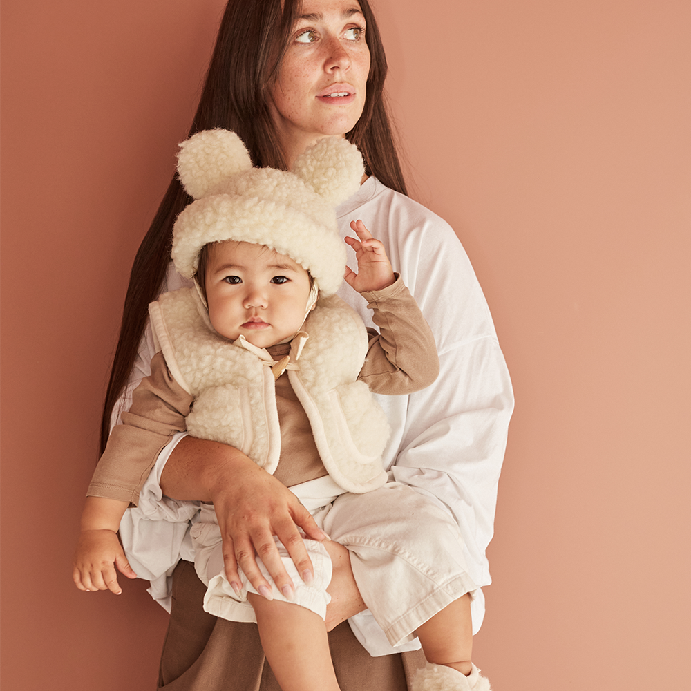 BINIBAMBA  Merino Mütze 'Teddy'  Milk
