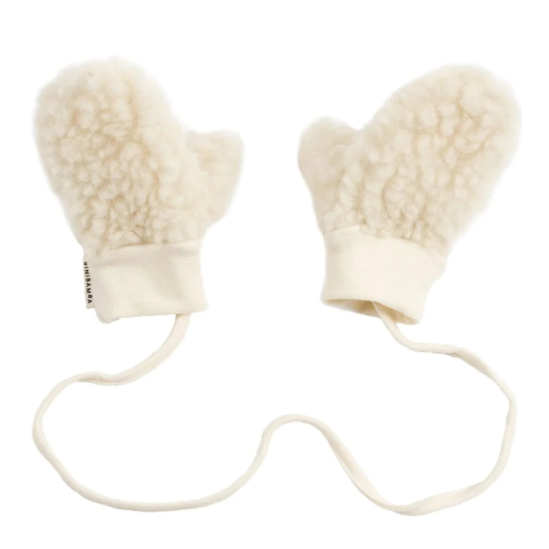 Beige Kinder Wollhandschuhe