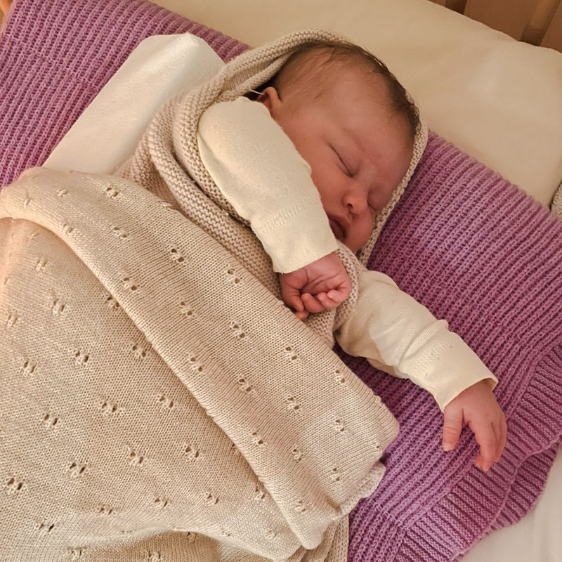 Hvid  Babydecke Bibi  Cream - Online MY SNOWFLAKE