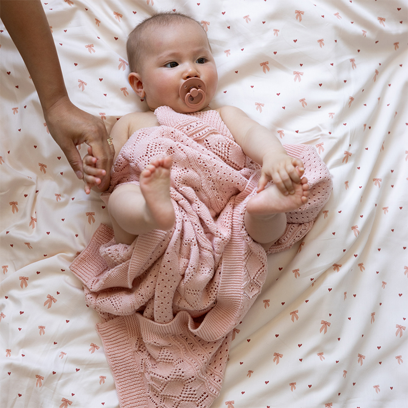 Cam Cam Copenhagen Strickdecke für Babys 'Pointelle' Sorbet