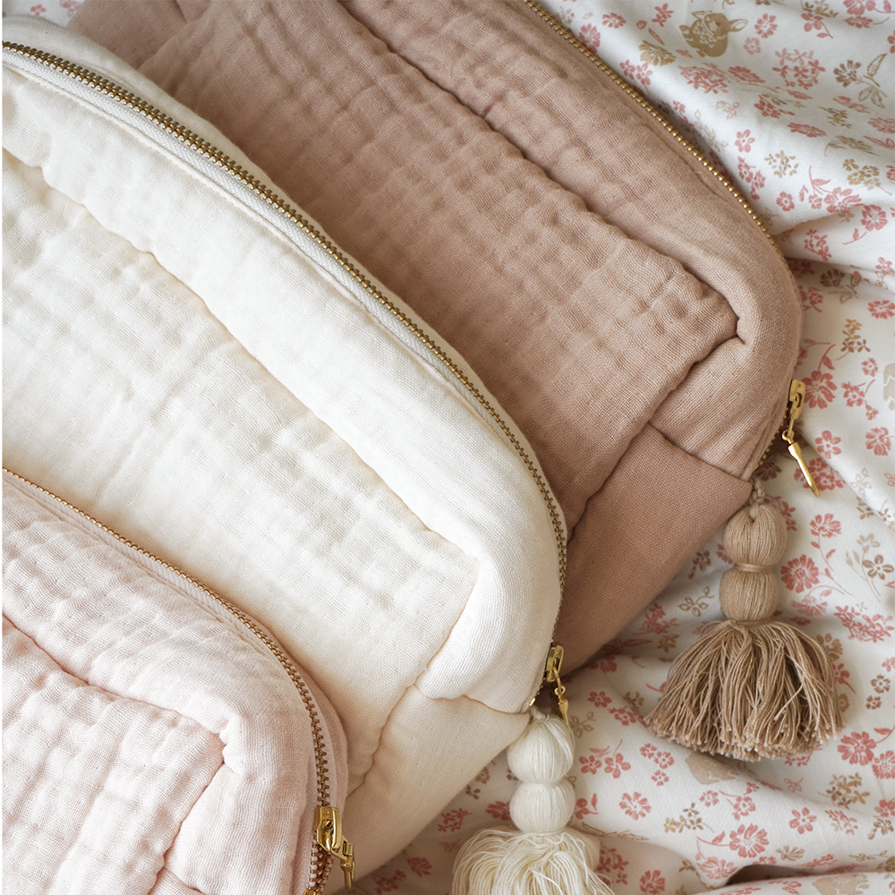 Cam Cam Copenhagen Trousse de Toilette en Mousseline Blanc Antique