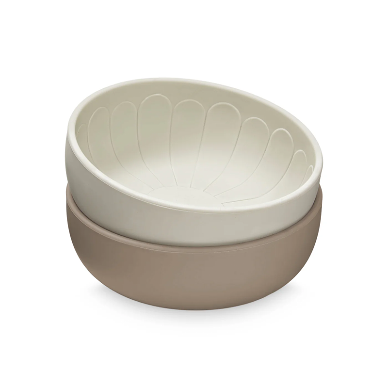 Cam Cam Copenhagen Bols en silicone « Flower », lot de 2, Earth Mix