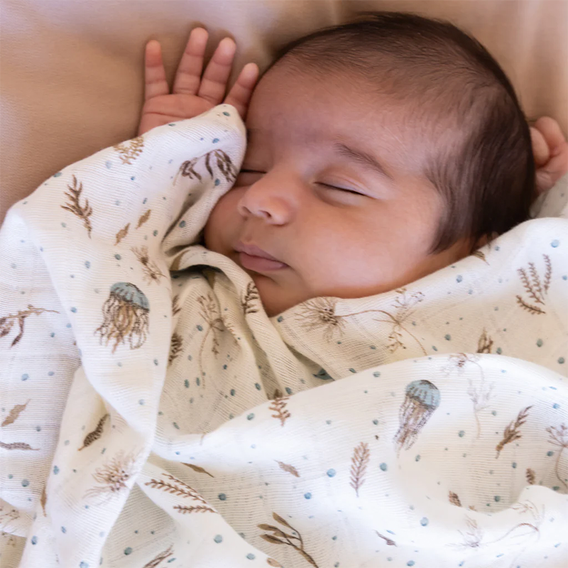 Cam Cam Copenhagen Mulltuch Swaddle Sea Garden - Online MY SNOWFLAKE