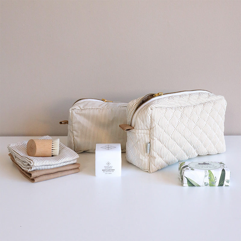 Cam Cam Copenhagen  Necessaire  Classic Stripes Camel - Online MY SNOWFLAKE