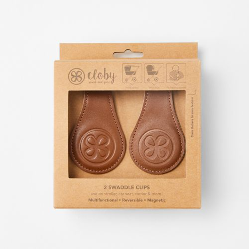 Braune Magnet-Clips aus Leder von Cloby. 