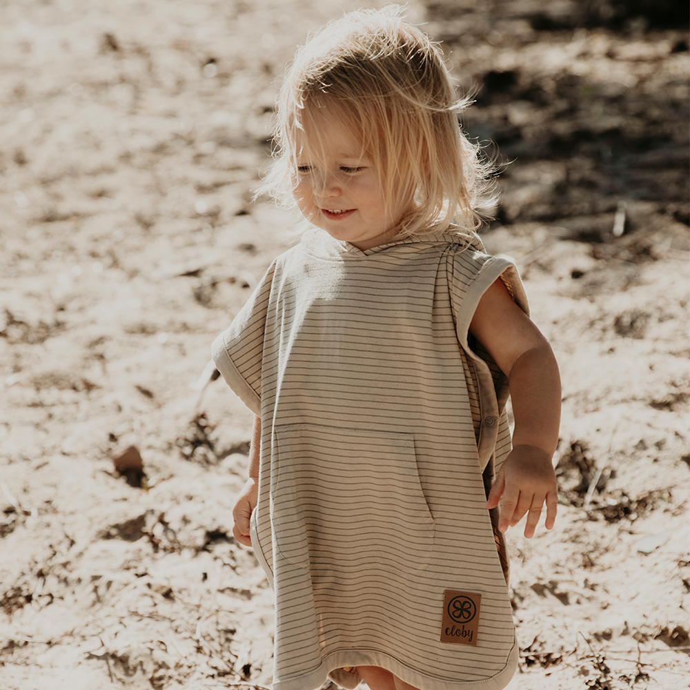 Cloby UV-Poncho Sandy Beach/Olive Green