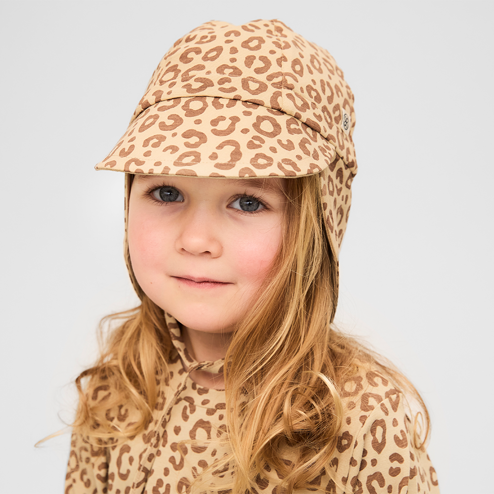 Chapeau de soleil réversible anti-UV Cloby Léopard marron/sable