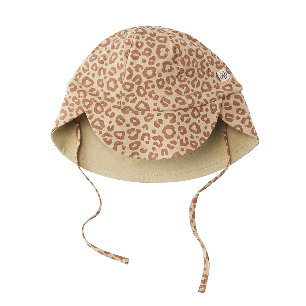 Chapeau de soleil réversible anti-UV Cloby Léopard marron/sable