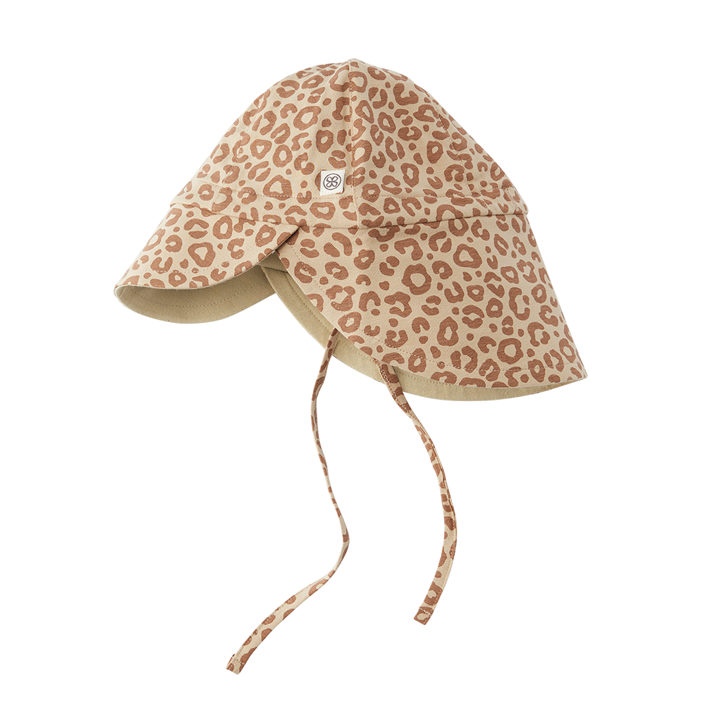Chapeau de soleil réversible anti-UV Cloby Léopard marron/sable