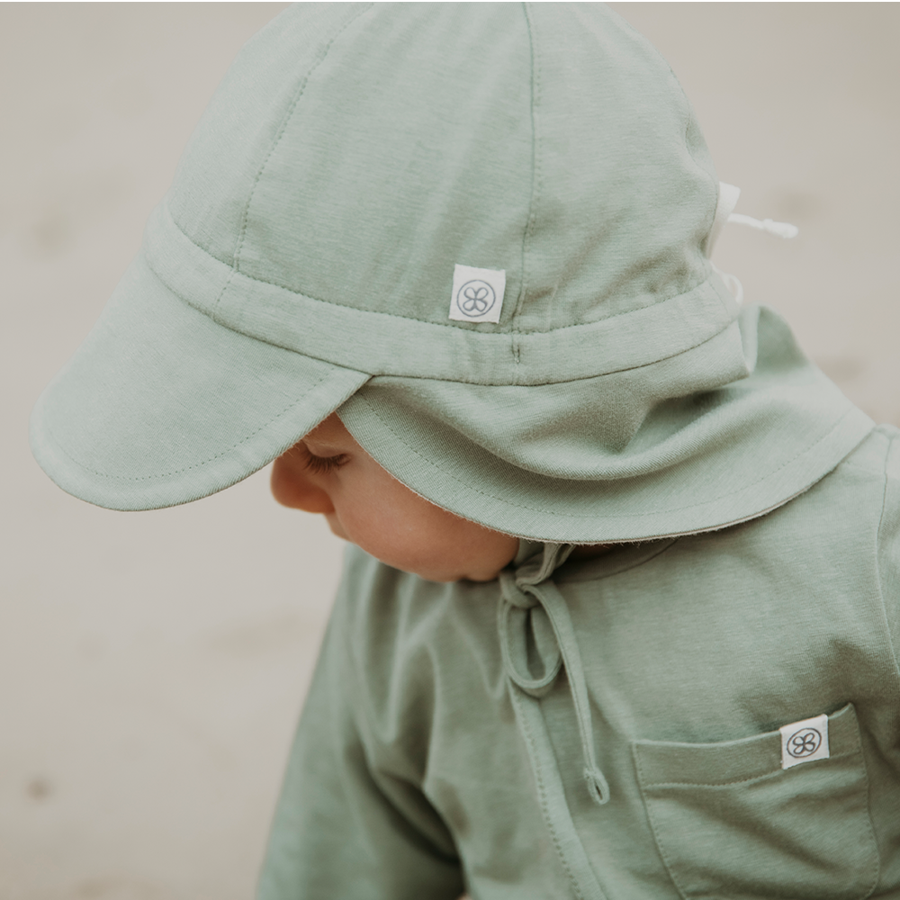 Cloby Chapeau de soleil réversible anti-UV Vert olive/Sable