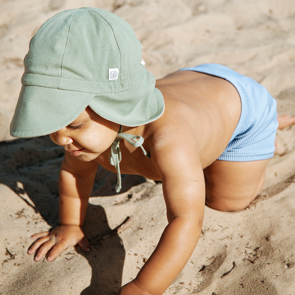 Cloby Chapeau de soleil réversible anti-UV Vert olive/Sable