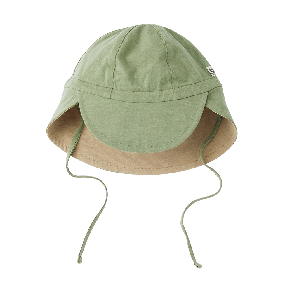 Cloby Chapeau de soleil réversible anti-UV Vert olive/Sable