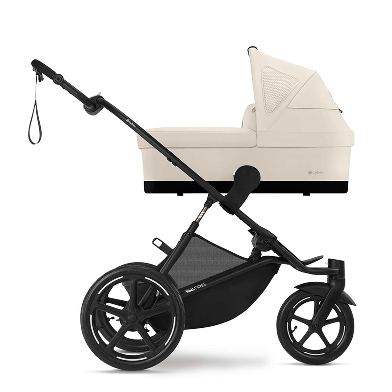 Cybex Avi Spin Dreirad-Kinderwagen in Seashell Beige mit Wanne. 