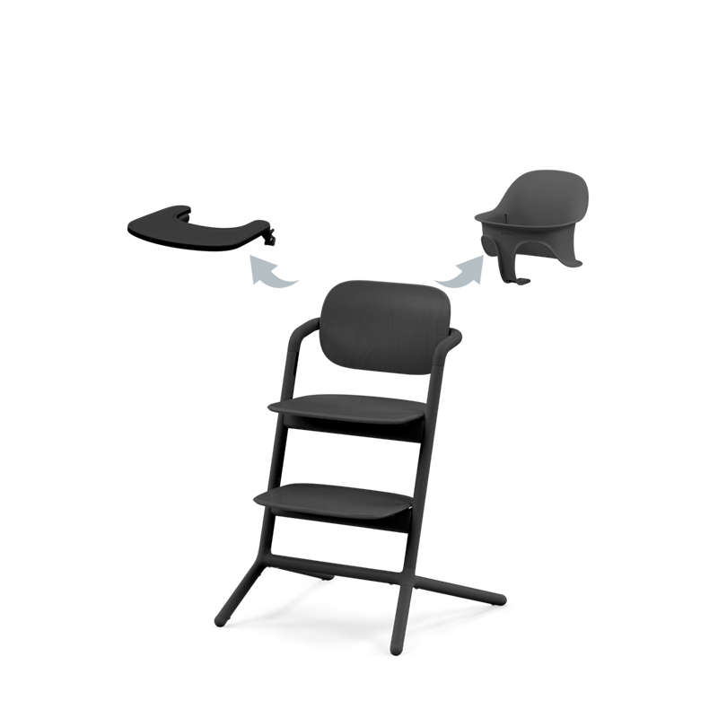 Cybex Lemo 3-in-1 Hochstuhl in der Farbe Stunning Black. 