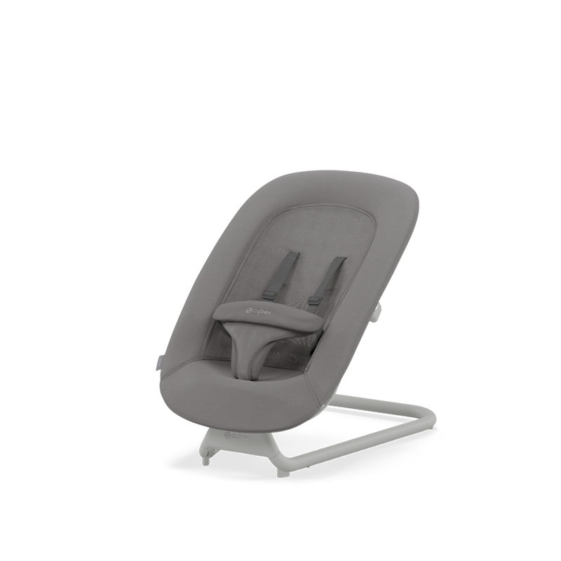 Cybex Lemo Bouncer Suede Grey mit abnehmbarem Gurt. 