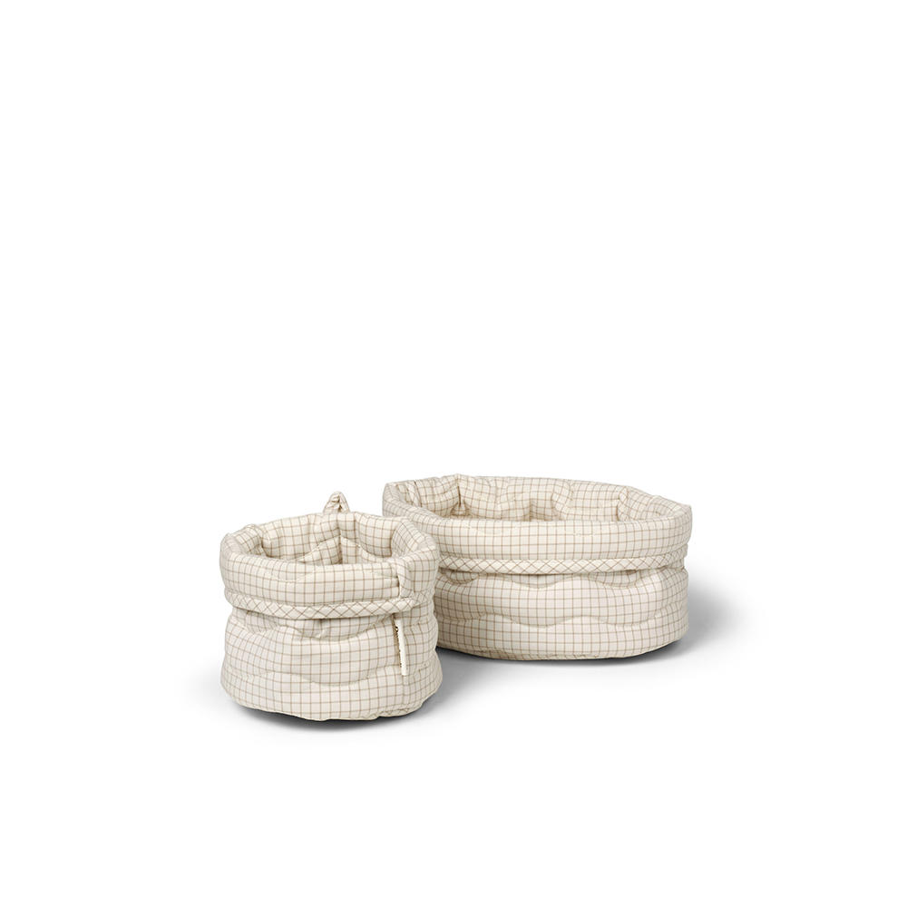 Dear April lot de 2 paniers de rangement « Kiki » à mini carreaux