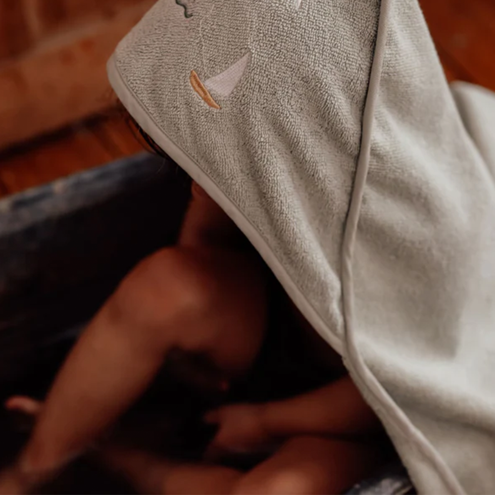 Dear April Baby Hooded Bath Towel 'Petal' Sailboats