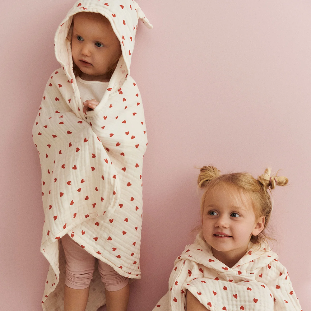 Dear April Musselin Kapuzenbadetuch 'Balou' Little Love
