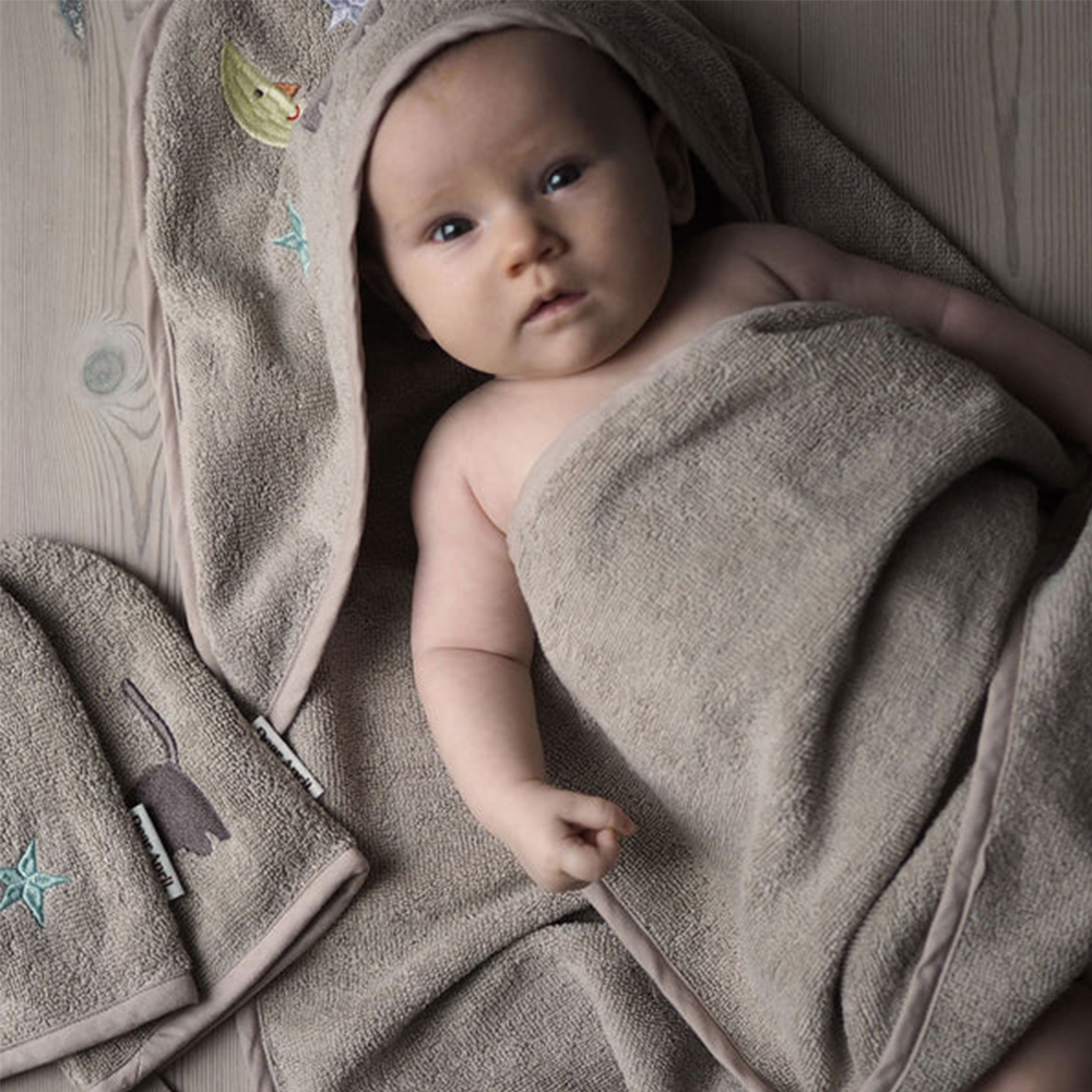 Dear April Baby serviette de bain à capuche « Petal » Moon Cat