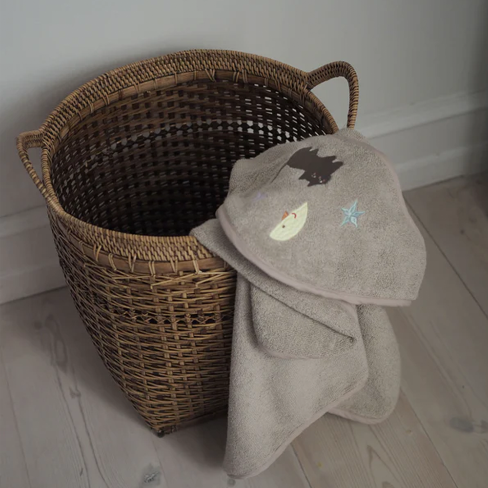 Dear April Baby serviette de bain à capuche « Petal » Moon Cat