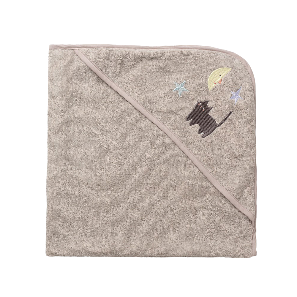 Dear April Baby serviette de bain à capuche « Petal » Moon Cat
