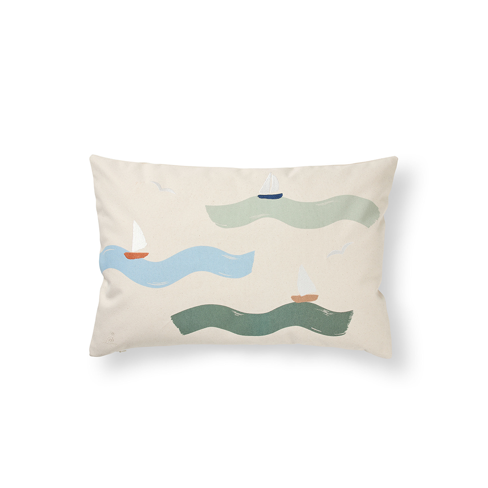 Dear April Besticktes Kissen 'Cinna' Big Waves