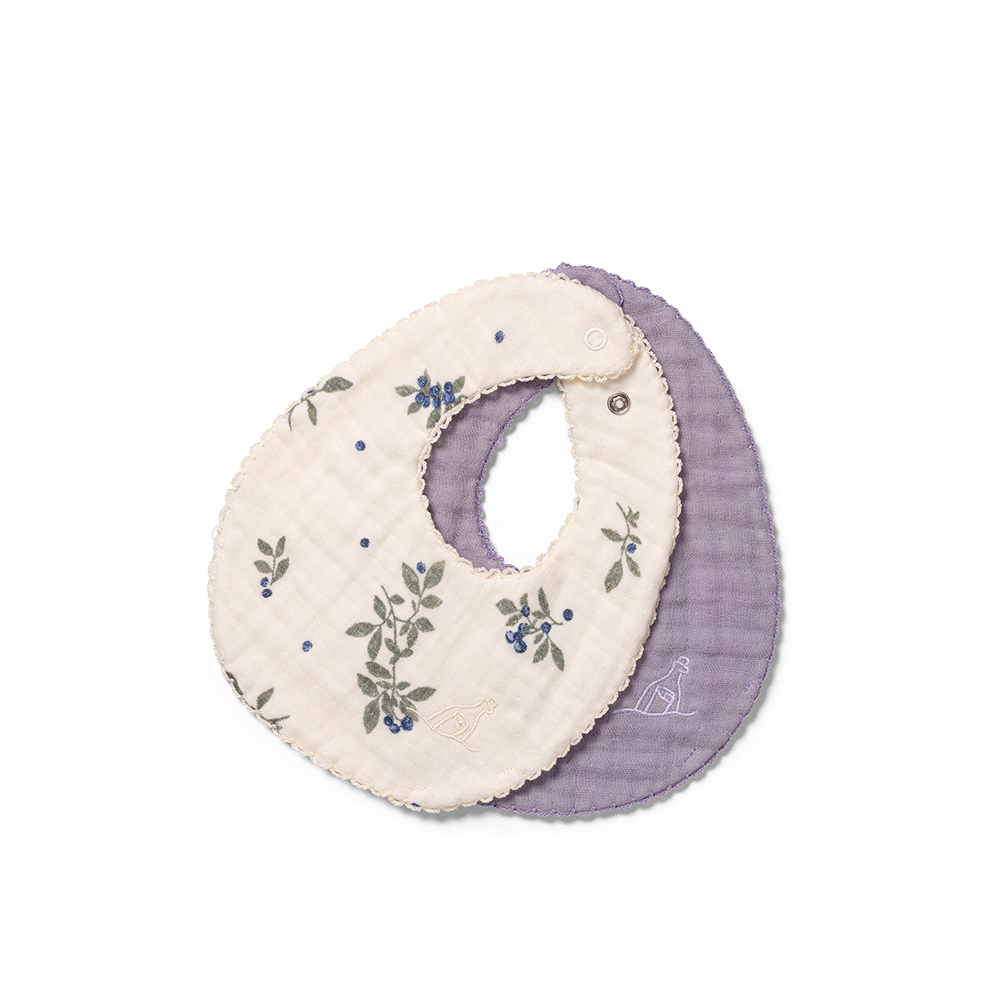 Dear April Musselin Lätzchen 2er-Set 'Koa' Blueberries/Lavender - Online MY SNOWFLAKE