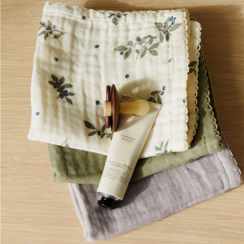 Dear April 3er-Set Musselin-Waschlappen 'Ren' Blueberries Mix - Online MY SNOWFLAKE